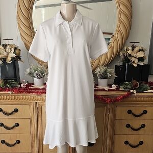 Jane + Delancey White Collared Polo Shirt Dress Size Small